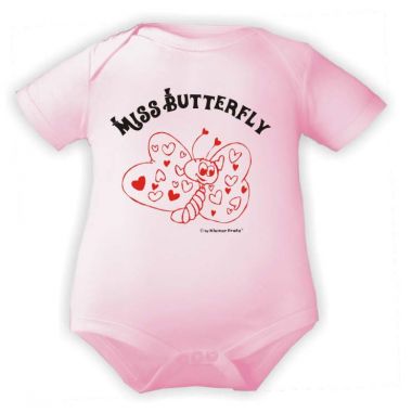 farbiger Baby Body 1/4-Arm Miss Butterfly