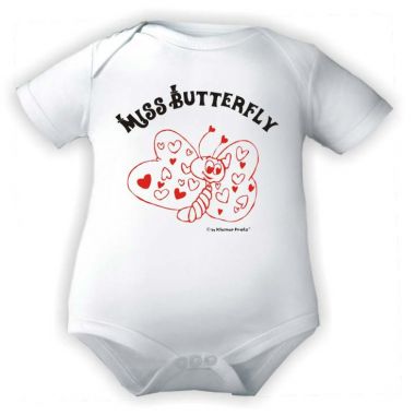 farbiger Baby Body 1/4-Arm Miss Butterfly