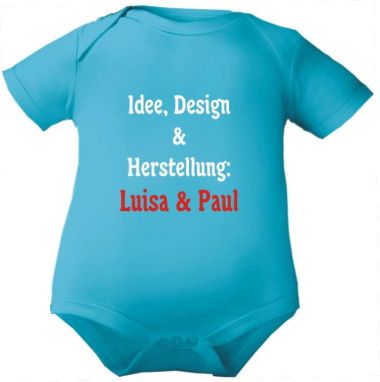 farbiger Baby Body Idee & Design + Namen der Eltern