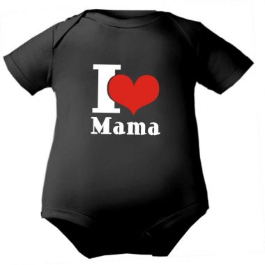 farbiger Baby Body 1/4-Arm I love Mama