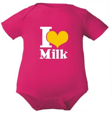 farbiger Baby Body 1/4-Arm I love Milk