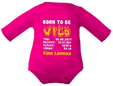 Baby Body Born to be Wild und Geburtsdaten des Babys