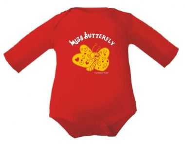 farbiger Baby Body 1/1 Miss Butterfly