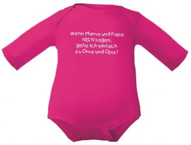 farbiger Baby Body 1/1 Wenn Mama und Papa nein sagen (Text)