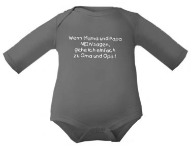 farbiger Baby Body 1/1 Wenn Mama und Papa nein sagen (Text)