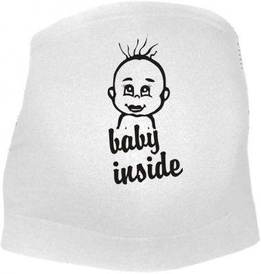 groessenverstellbares Bauchband mit Baby Inside mit Babykopf