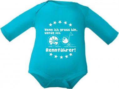 farbiger Baby Body Wenn ich gross bin - Rennfahrer/ COOK