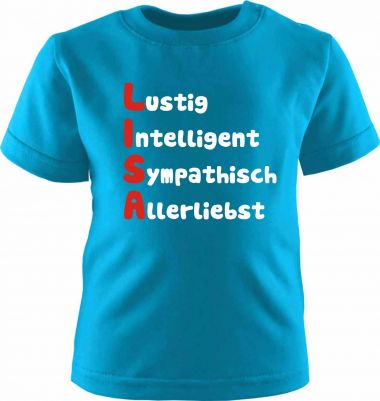 Baby und Kinder Kurzarm T-Shirt mit Namen und Eigenschaften deines Kindes