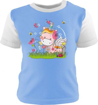 Baby und Kinder Shirt kurzarm Multicolor Kleiner Fratz & Friends Einhorn Rosa