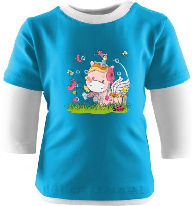 Baby und Kinder Shirt Multicolor Kleiner Fratz & Friends Einhorn Rosa