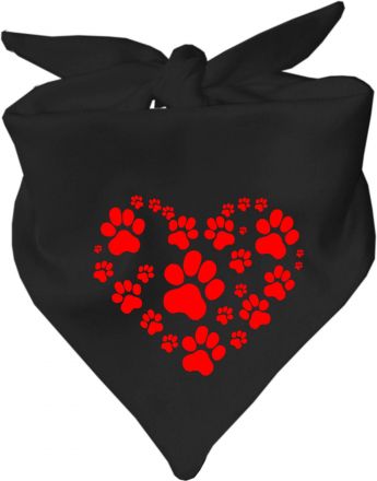 Dreieckstuch Hundehalstuch Herz aus Pfoten