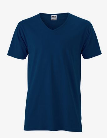 Men`s Slim Fit V-T  / T-Shirt V-Ausschnitt körpernah
