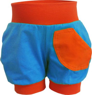 Baby und Kinder Kinder Sommer Pumphose kurz multicolor mit kleiner Tasche