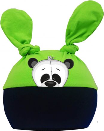 2-Zipfel Baby Mütze Multicolor Sweet Animals Panda