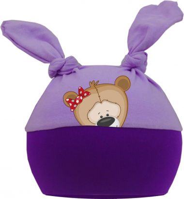 2-Zipfel Baby Mütze Multicolor Sweet Animals Teddy