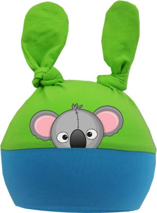2-Zipfel Baby Mütze Multicolor Sweet Animals Koala