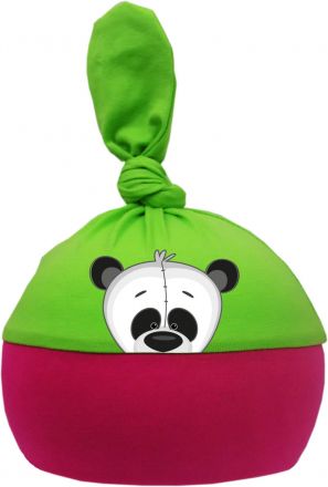 1-Zipfel Baby Mütze Multicolor Sweet Animals Panda