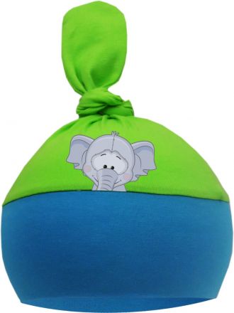 1-Zipfel Baby Mütze Multicolor Sweet Animals Elefant