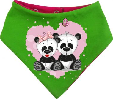 Baby Wende-Halstuch Multicolor Sweet Animal Paar Panda