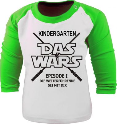 Baby und Kinder Baseball Langarm Shirt Das wars ... Kindergarten
