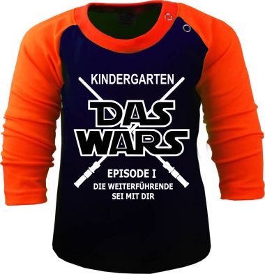 Baby und Kinder Baseball Langarm Shirt Das wars ... Kindergarten