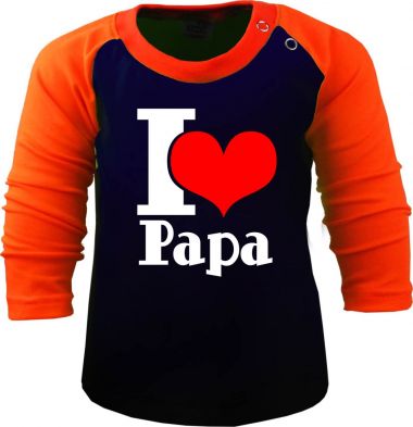 Baby und Kinder Baseball Langarm Shirt - I love Papa