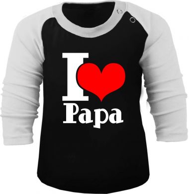 Baby und Kinder Baseball Langarm Shirt - I love Papa