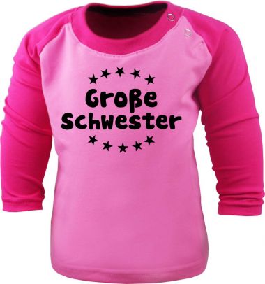Baby und  Kinder Shirt - Große Schwester- Raglan Baseball Langarm T-Shirt