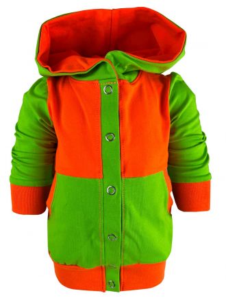 Baby und Kinder Kapuzen Jacke Multicolor mit Bauchtasche