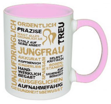 Tasse TWO TONES & HANDLE (Henkel + Innen farbig) mit Sternzeichen Jungfrau