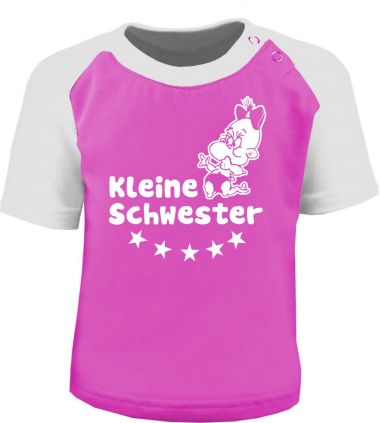 Baby und Kinder Kurzarm Baseball T-Shirt -  Kleine Schwester -