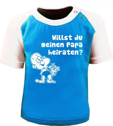 Kids Raglan Baseball shortsleeve T-Shirt - Willst du meinen Papa heiraten