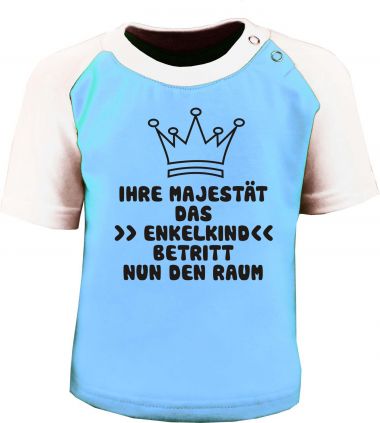 Baby und Kinder Kurzarm Baseball T-Shirt -  Ihre Majestät das Enkelkind -