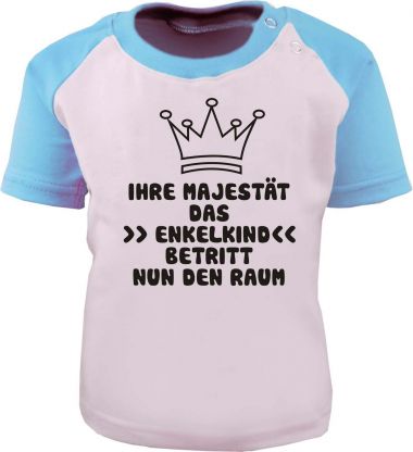 Baby und Kinder Kurzarm Baseball T-Shirt -  Ihre Majestät das Enkelkind -
