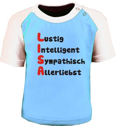 Kids Raglan Baseball shortsleeve T-Shirt - Mit Namen und Eigenschaften des Kindes
