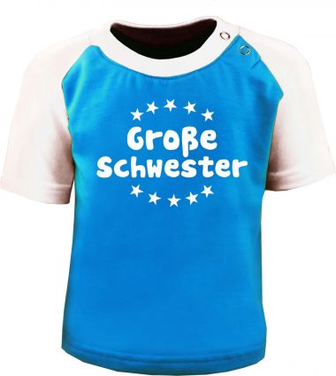 Baby und  Kinder Kurzarm Baseball T-Shirt -  Große Schwester -