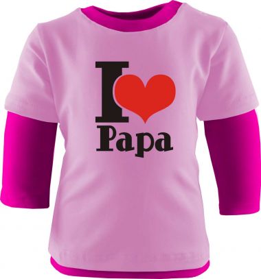 Baby und Kinder Shirt Langarm Multicolor I Love Papa