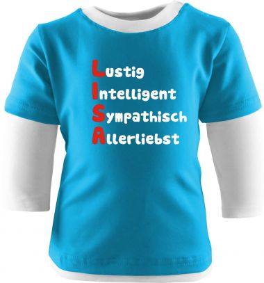Baby und Kinder Shirt Langarm Multicolor mit Namen und Eigenschaften deines Kindes