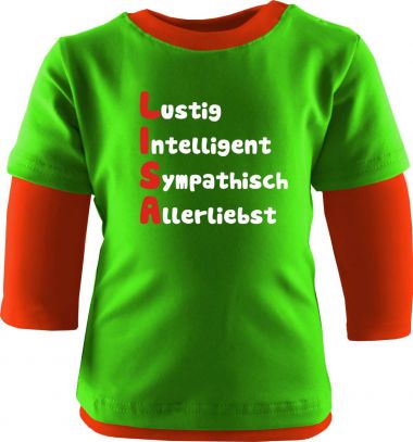 Baby and Kids Shirt Long Sleeve Multicolor mit Namen und Eigenschaften deines Kindes