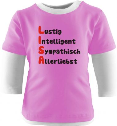 Baby und Kinder Shirt Langarm Multicolor mit Namen und Eigenschaften deines Kindes
