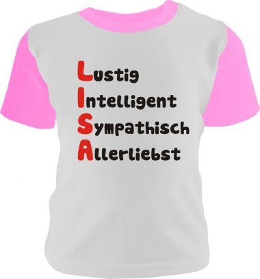 Baby and Kids Shirt Multicolor mit Namen und Eigenschaften des Kindes