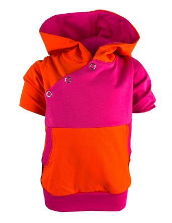 Kinder Kapuzen Kurzarm Hoodie Shirt Kairo mit Bauchtasche Multicolor