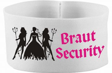 gummielastische Armbinde 10 cm Höhe mit Braut Security
