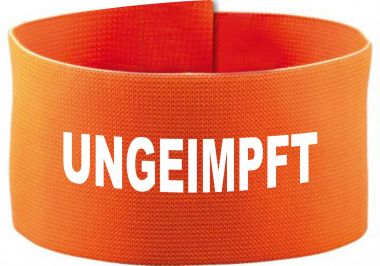 größenverstellbare Klett-Armbinde 10 cm Höhe mit UNGEIMPFT