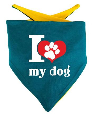 Hunde Dreiecks-Halstuch Multicolor I love my dog