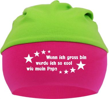Baby Beanie Mütze mit breiten Bund Multicolor Wenn ich groß bin