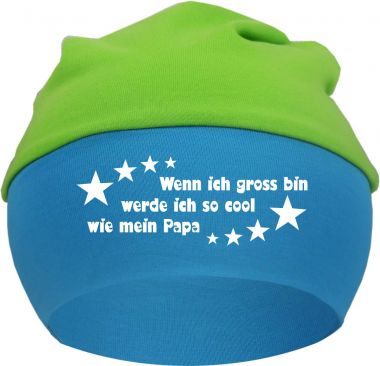 Baby Beanie Mütze mit breiten Bund Multicolor Wenn ich groß bin