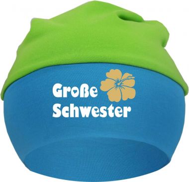 Baby Beanie Mütze mit breiten Bund Multicolor Große Schwester