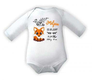 Baby Body Cute Fuchs und Geburtsdaten des Babys