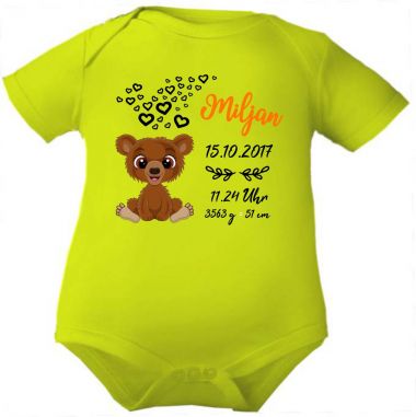 Baby Body Cute Bär und Geburtsdaten des Babys
